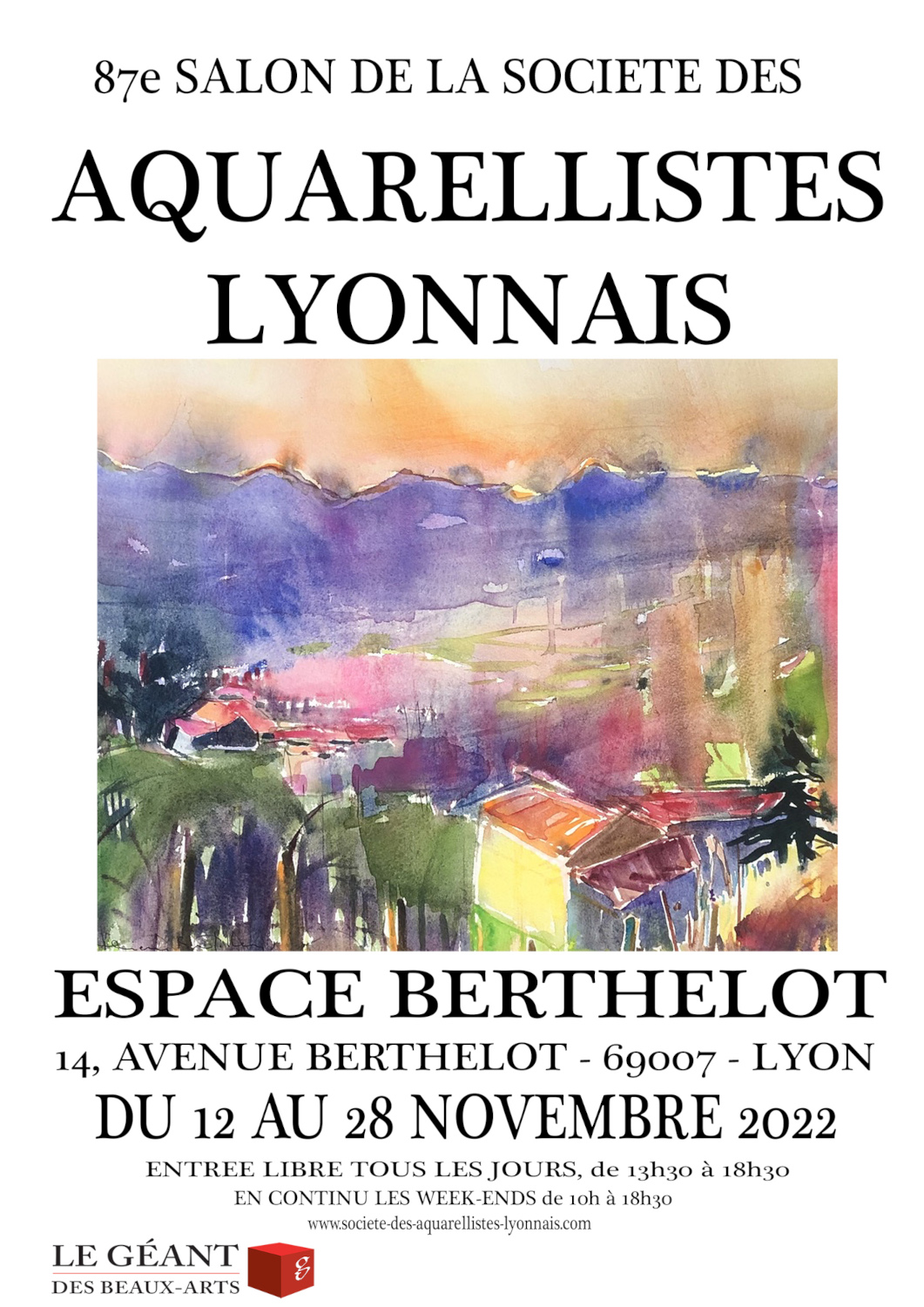 Affiche Salon Aquarellistes Lyonnais 2022